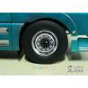 Pair of aluminium black LESU wide front wheels for axles with hexagons