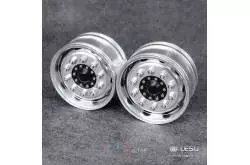 Paire de jantes alu avant larges Black LESU pour essieux avec Hexagones