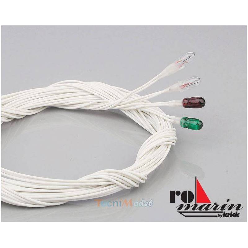 2 Ampoules Ø3mm 6v/100mA incolores avec fils de 80cm - KRICK RO1410
