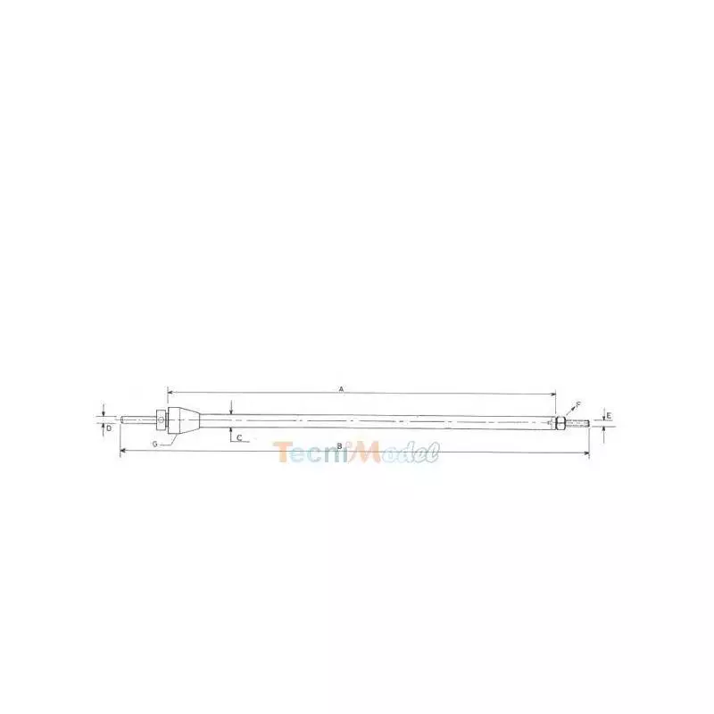 Arbre d'hélice Raboesch Ø4mm étanche et sans entretien, avec joint à lèvre.
