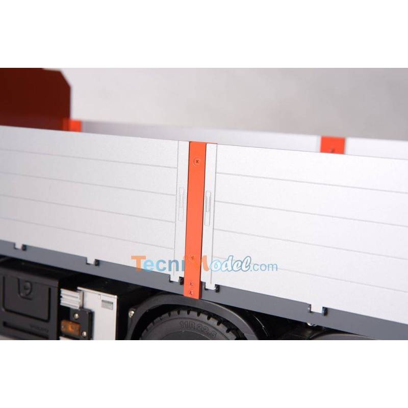 Plateau à ridelles en métal pour camion rc porteur 3 essieux 1/14