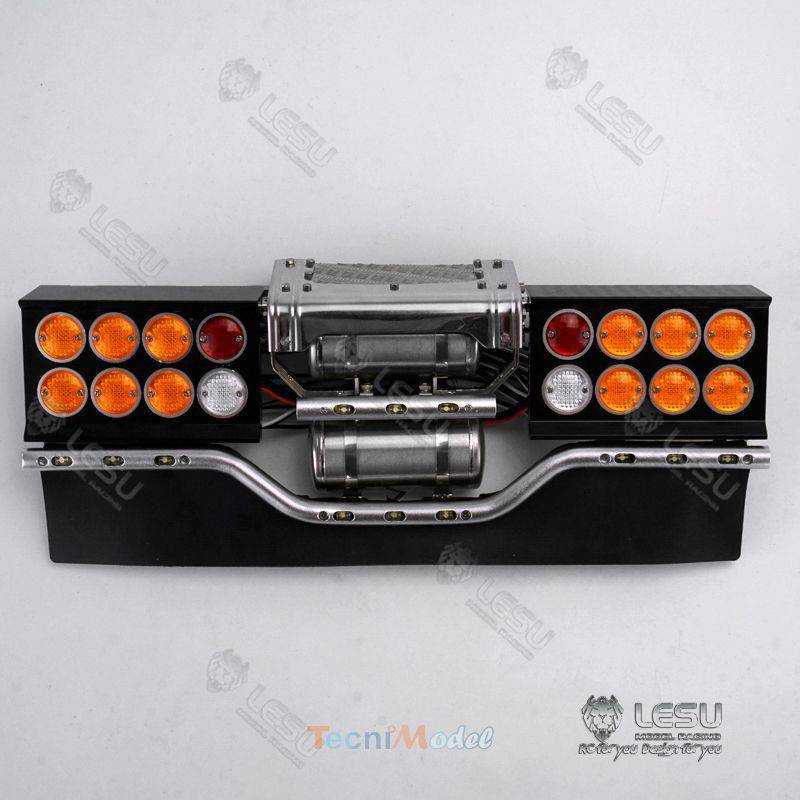 Pare-choc arrière avec feux ronds et lowbar pour camion européen 1/14 - LESU S-1260