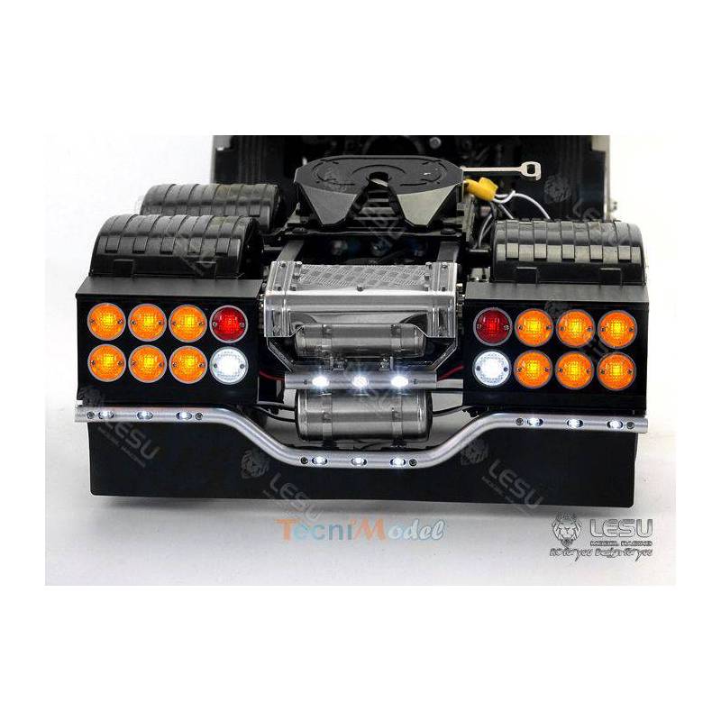 Pare-choc arrière avec feux ronds et lowbar pour camion européen 1/14 - LESU S-1260