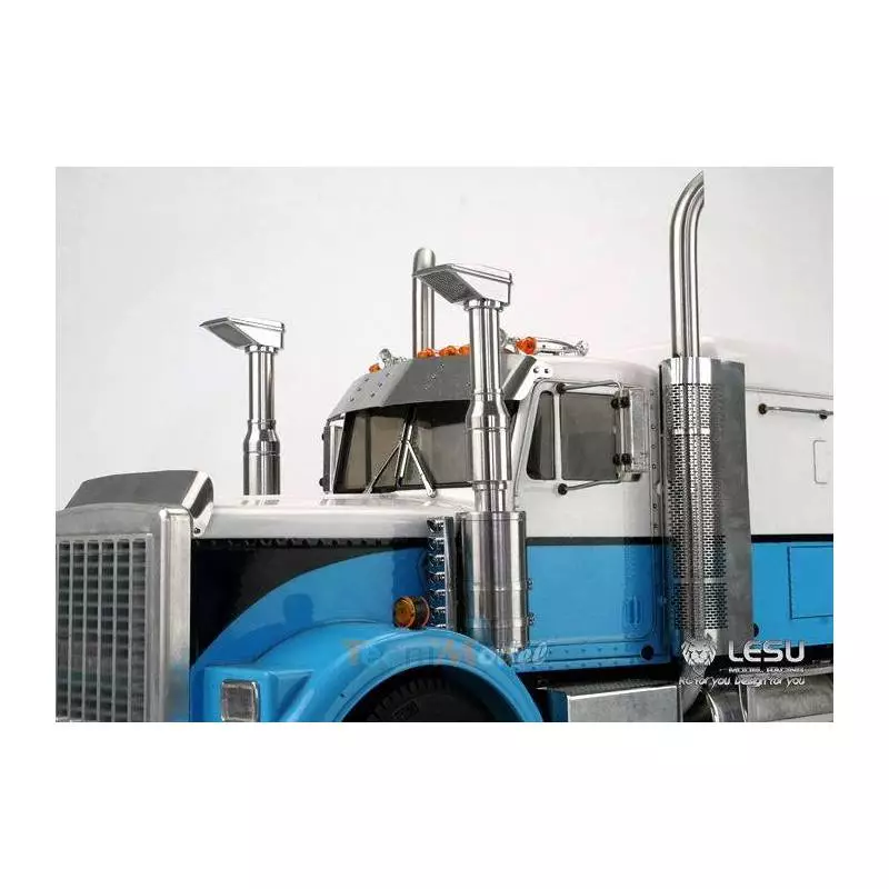 Paire de filtres à air LESU GW-K017 avec prise d'air haute façon camion australien et barres de leds verticales