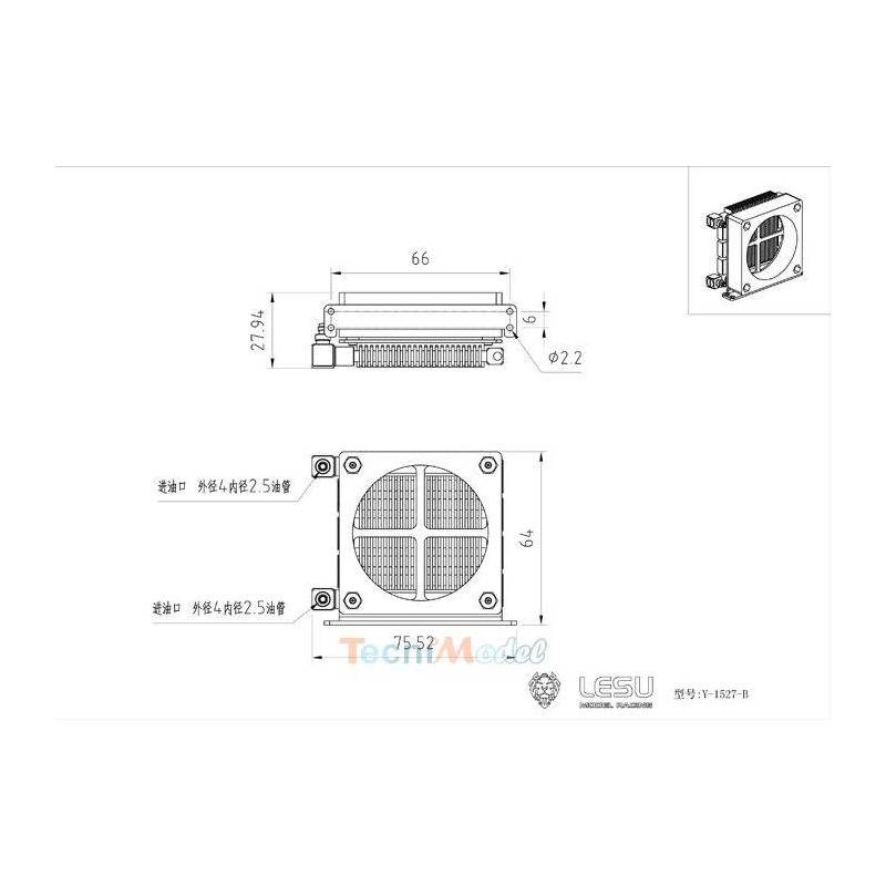 Radiateur d'huile hydraulique de grande taille LESU Y-1527-B pour engin de chantier RC