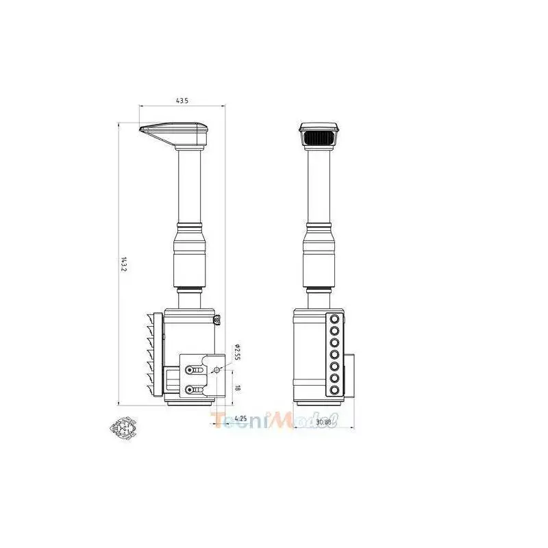 Paire de filtres à air LESU GW-K017 avec prise d'air haute façon camion australien et barres de leds verticales