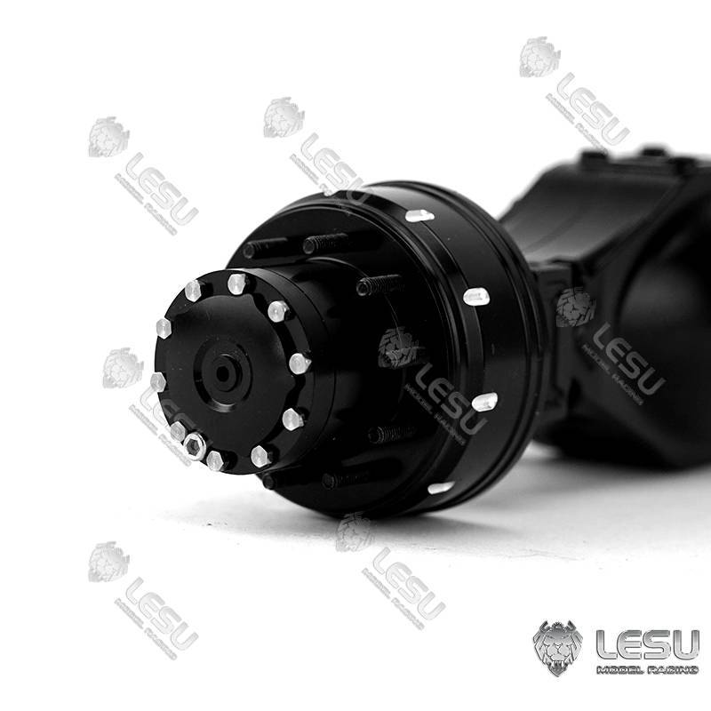 Set of 3 LESU axles with inter-axle differentials for 6x6 RC Trucks.