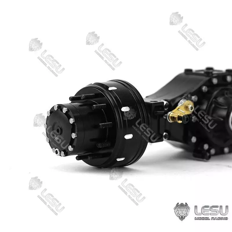 Set of 3 LESU axles with inter-axle differentials for 6x6 RC Trucks.