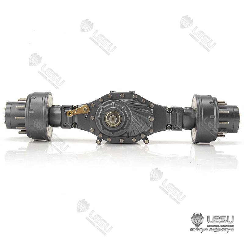 Set of 3 LESU axles with inter-axle differentials for 6x6 RC Trucks.