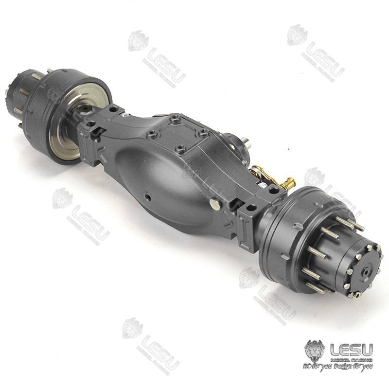 Set of 3 LESU axles with inter-axle differentials for 6x6 RC Trucks.