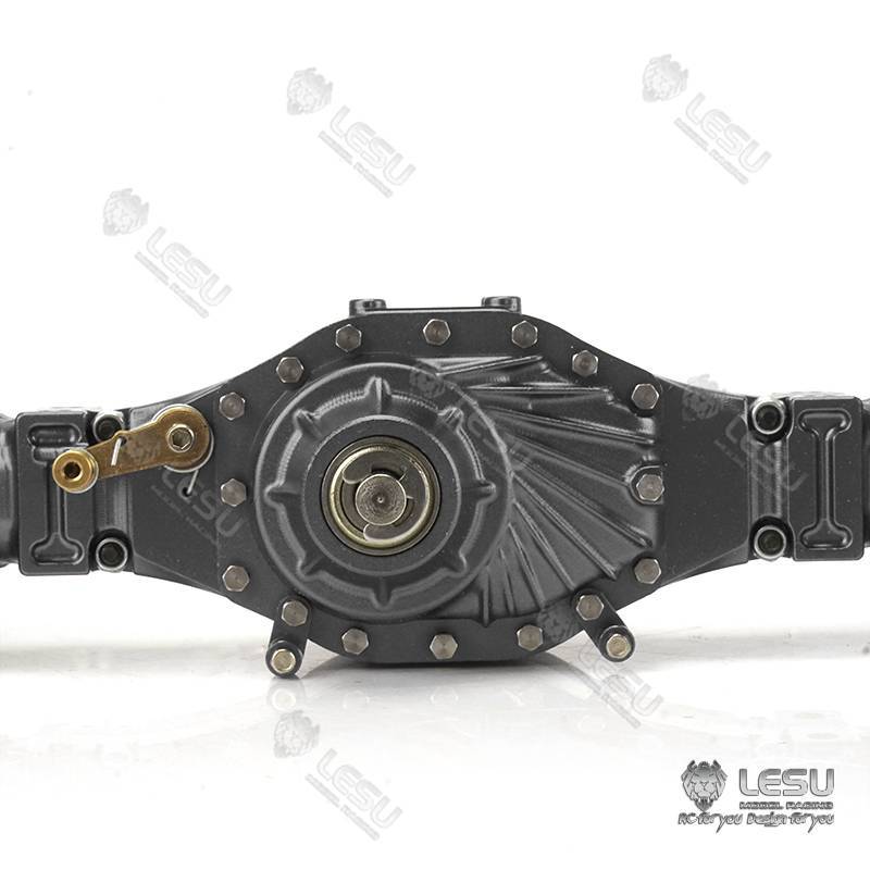 Set of 3 LESU axles with inter-axle differentials for 6x6 RC Trucks.