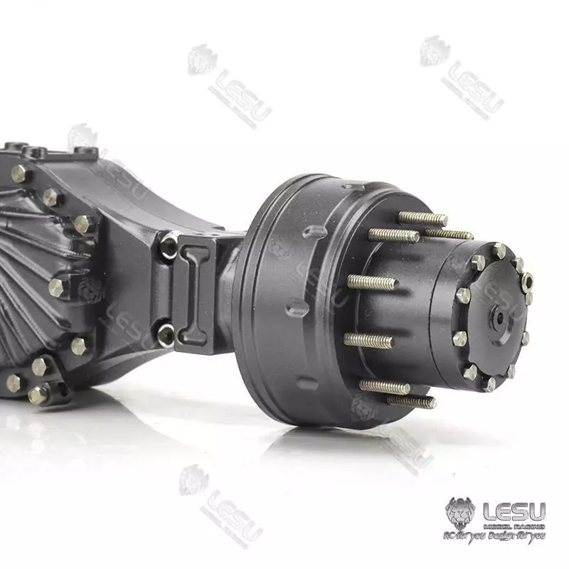 Set of 3 LESU axles with inter-axle differentials for 6x6 RC Trucks.