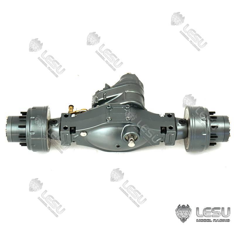 Set of 3 LESU axles with inter-axle differentials for 6x6 RC Trucks.