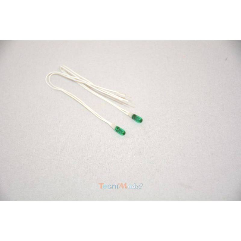 2 Ampoules miniatures Ø3mm 6v/50mA vertes KRICK RO1656