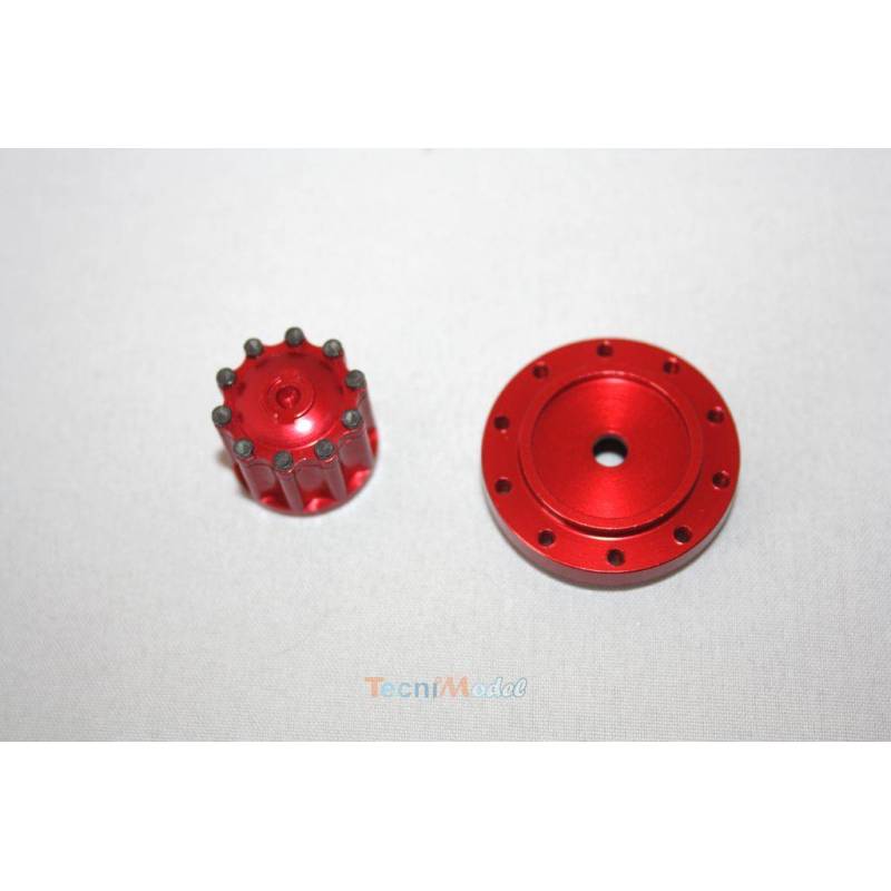 Paire de jantes Alu jumelées moyeu rouge