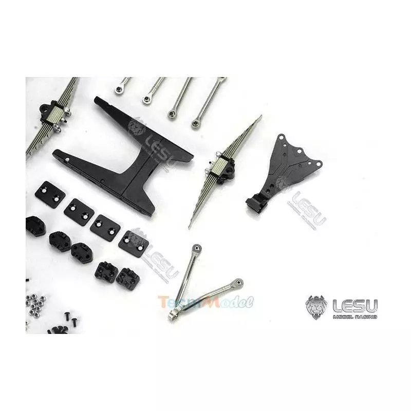 Kit de suspensions arrières métal LESU X-8017-A renforcées (réhaussé de 9mm) pour camion Tamiya