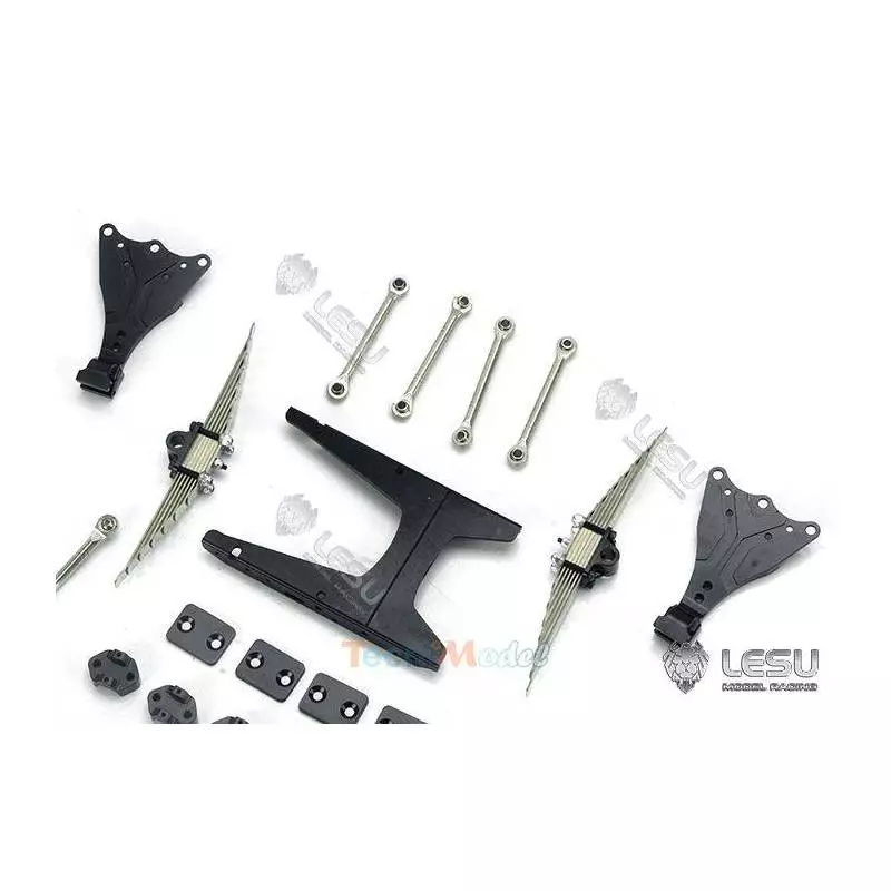 Kit de suspensions arrières métal LESU X-8017-A renforcées (réhaussé de 9mm) pour camion Tamiya