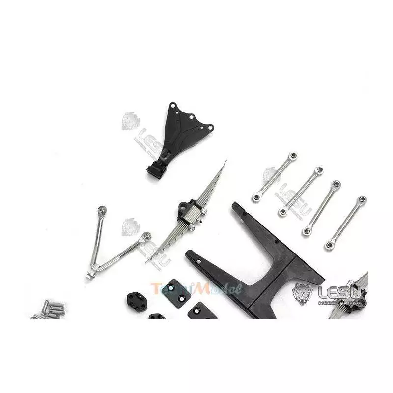 Kit de suspensions arrières métal LESU X-8017-A renforcées (réhaussé de 9mm) pour camion Tamiya