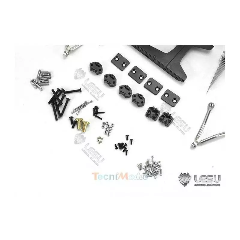 Kit de suspensions arrières métal LESU X-8017-A renforcées (réhaussé de 9mm) pour camion Tamiya