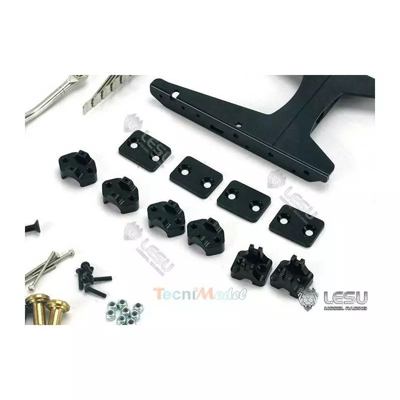 Kit de suspensions arrières métal LESU X-8017-A renforcées (réhaussé de 9mm) pour camion Tamiya