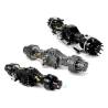 Set of 3 LESU axles with inter-axle differentials for 6x6 RC Trucks.