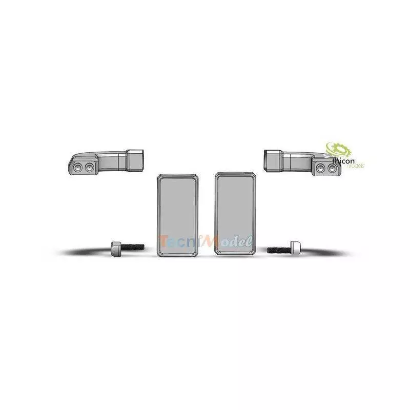 Paire de rétroviseurs caméras (mirrorcam) pour Mercedes Actros et Arocs Tamiya 1/14 / THICON MODELS 50269