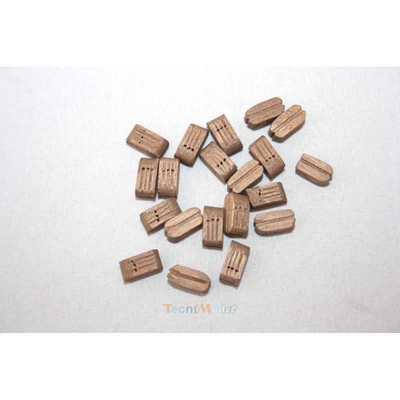 20pcs 10mm Triple blocks dark wood AERONAUT 522530