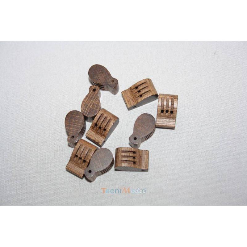 10pcs 16mm Dark Wood Triple Violin Pulley AERONAUT 524436