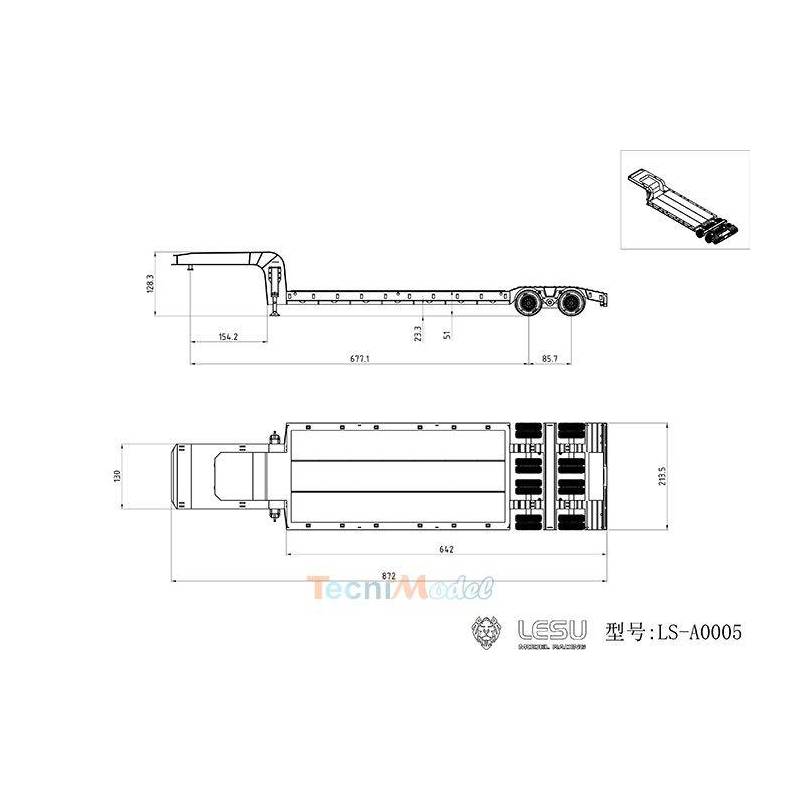 2 axles steel trailer LESU LS-A0005