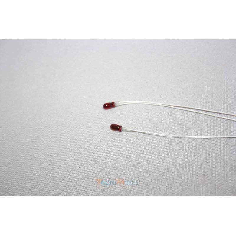 2 Ampoules miniatures Ø3mm 6v/50mA rouge