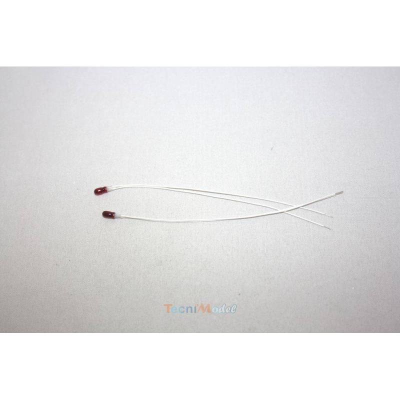 2 Ampoules miniatures Ø3mm 6v/50mA rouge