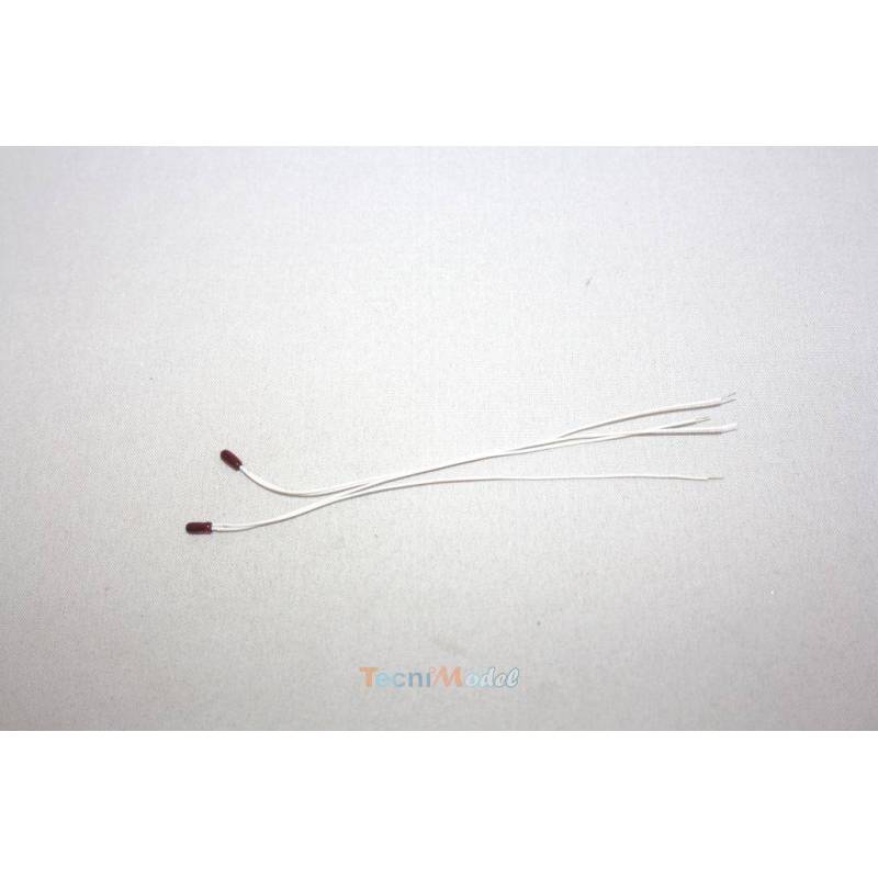 2 ampoules miniatures rouges Ø2.3mm 6v 50mA