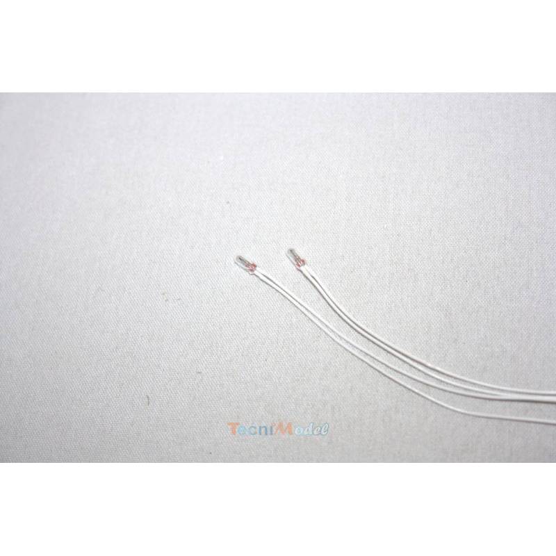 2 white miniature bulbs Ø2.3mm 6v 50mA