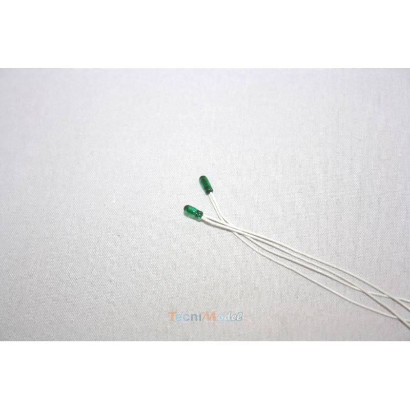 2 green miniature bulbs Ø2.3mm 6v/50mA