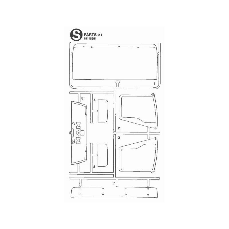 Grappe S Vitrage pour MAN Tamiya 56325