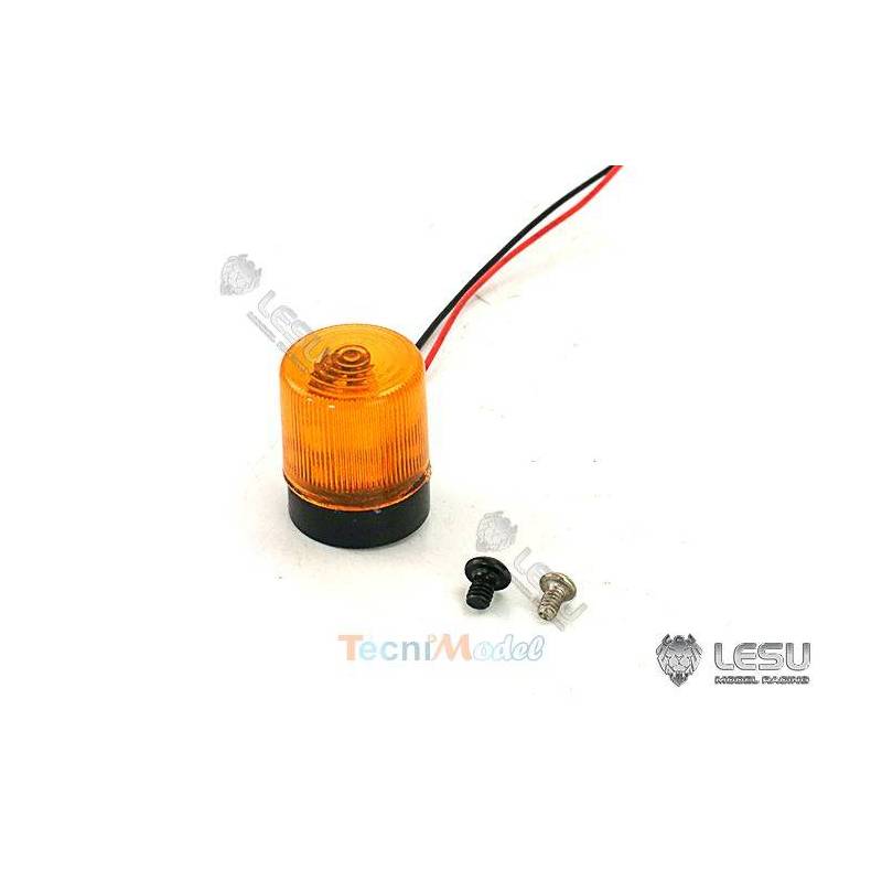 Gyrophare orange LESU S-1302-A Ø11.5mm - Cabochon à sommet plat
