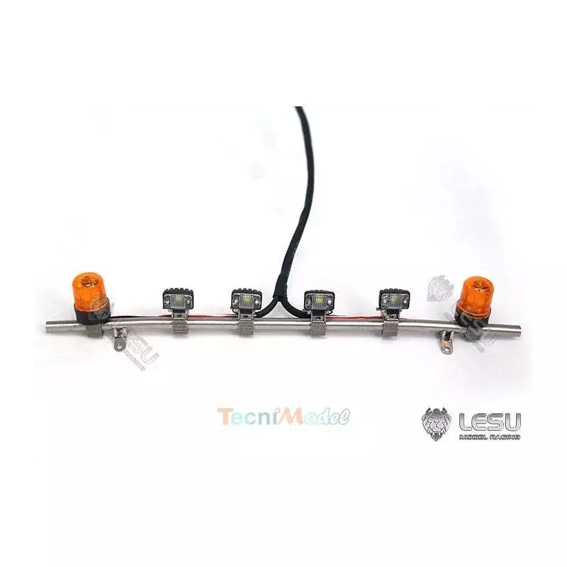 Rampe de projecteurs et gyrophares oranges pour camion Tamiya LESU S-1300