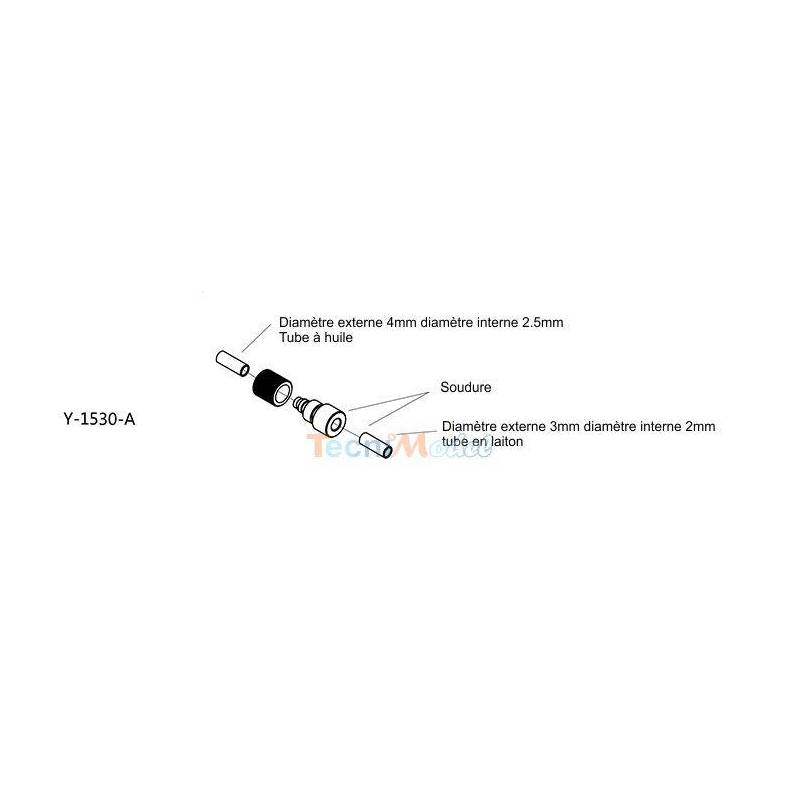 Raccord hydraulique droit à braser Ø3mm