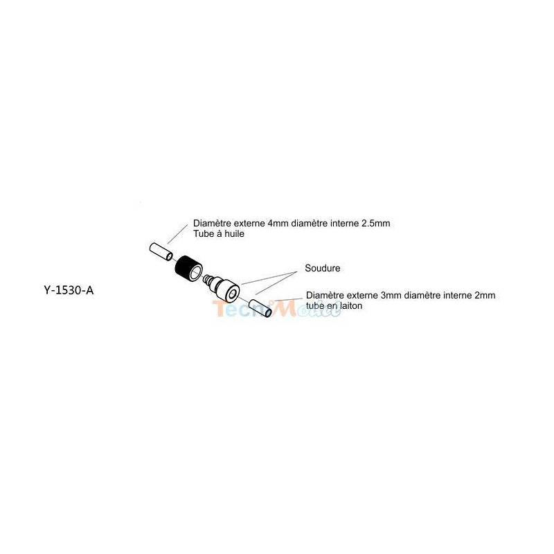 Raccord hydraulique droit à braser pour tube Ø3mm LESU Y-1530-A