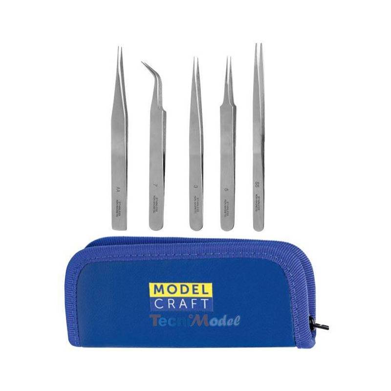 Lot de 5 Pinces Brucelles en Inox