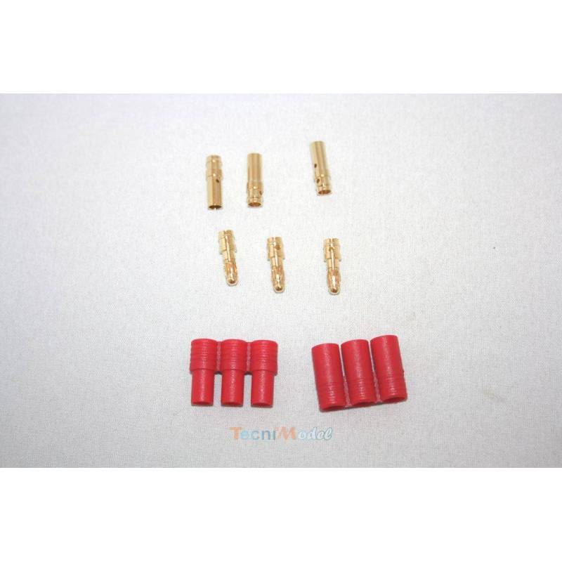 Connecteur triple 3.5mm or 1 mâle+ 1 femelle GForce GF1002-001