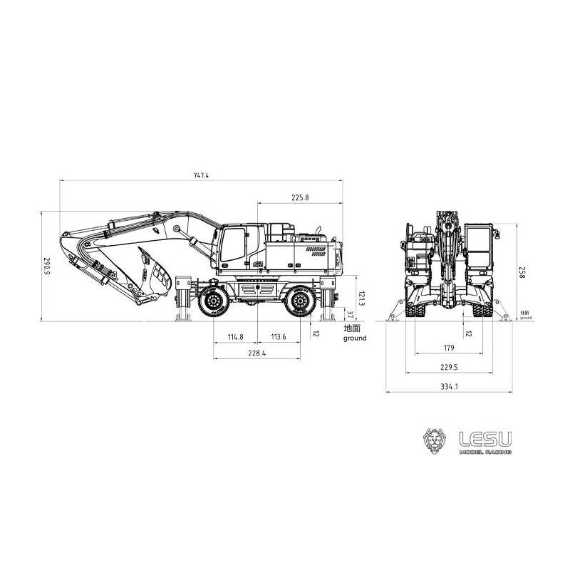 Excavatrice à roues hydraulique LESU ET30H 1/14 - Réf : RD-A0006