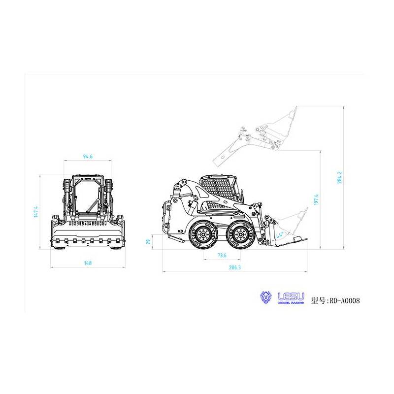 Mini Chargeur à roues 1/14 Aoue-LT5H LESU - Réf : RD-A0008