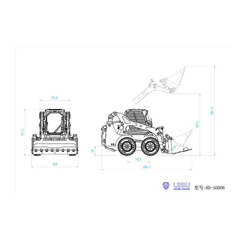 RC 1/14 Mini Wheel loader Aoue-LT5H by LESU