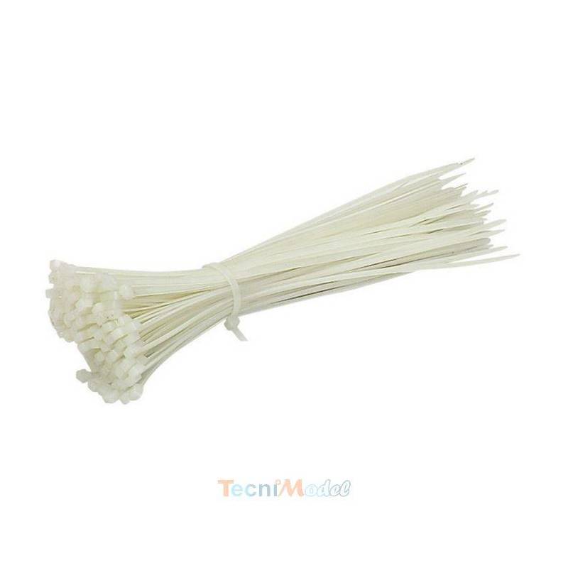 Colliers nylon blanc par 100pcs dimension 202mmx3,5mm