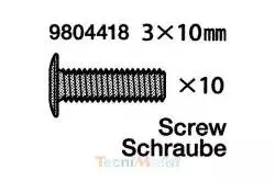 10 Vis à tête extra plate M3x10mm Réf Tamiya 9804418