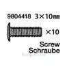 10 Vis à tête extra plate M3x10mm Réf Tamiya 9804418