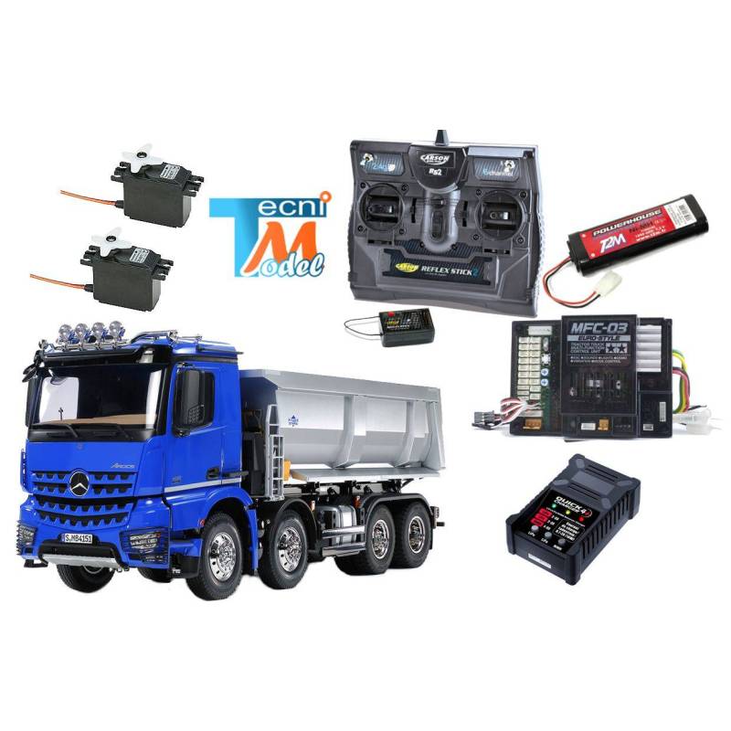 Pack Complet Tamiya Mercedes Arocs 4151 porteur benne 8x4