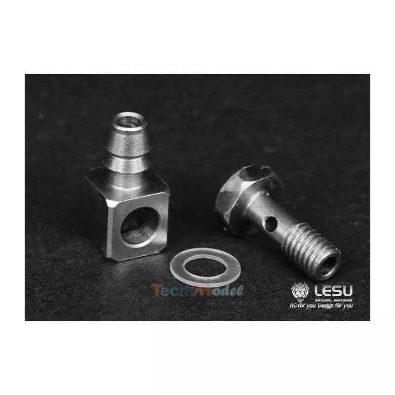 Raccord hydraulique coudé M3 pour durite Ø2.5/4mm - LESU Y-1511-M3B