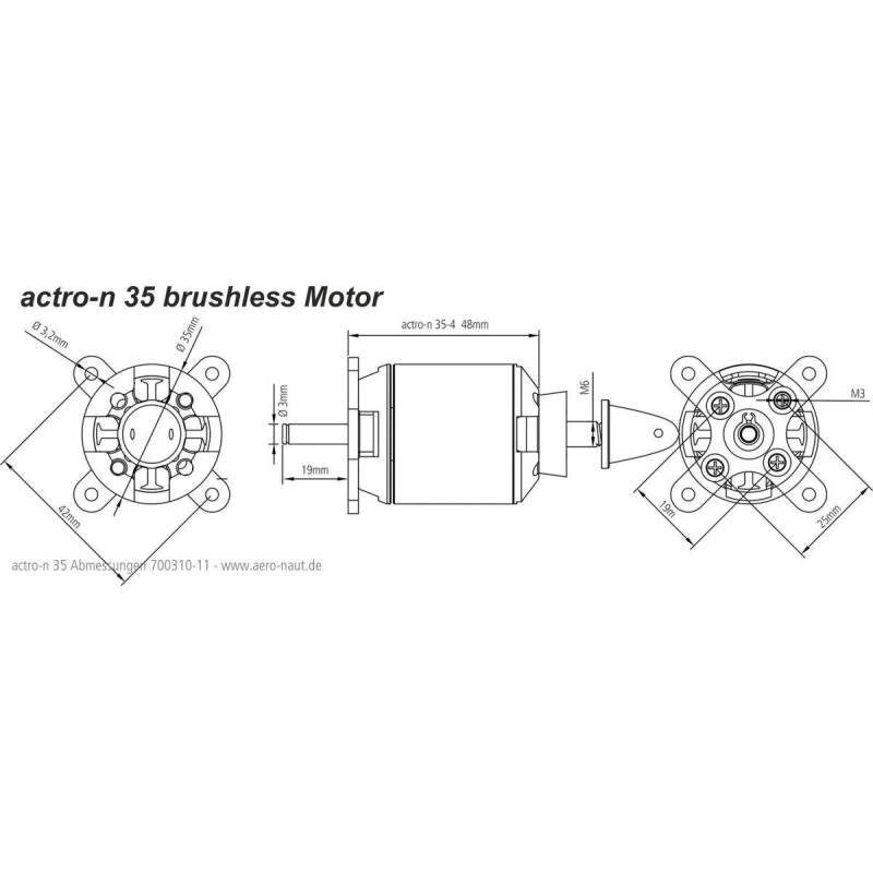 Brushless Motor Actro-N 35-4-1100 Ø35mm